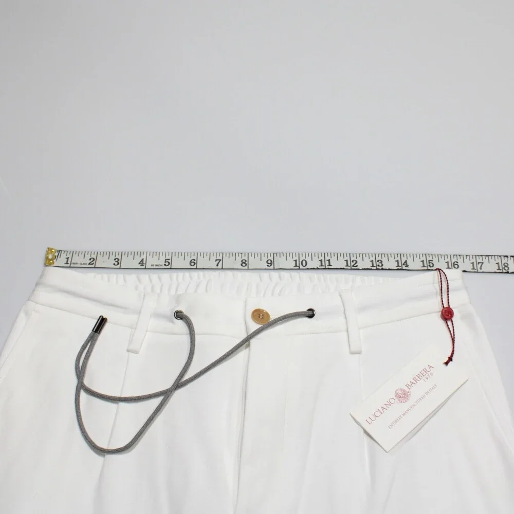 Luciano Barbera NWT Chinos / Casual Pants Size 50 (US 34) in White 100% Cotton
